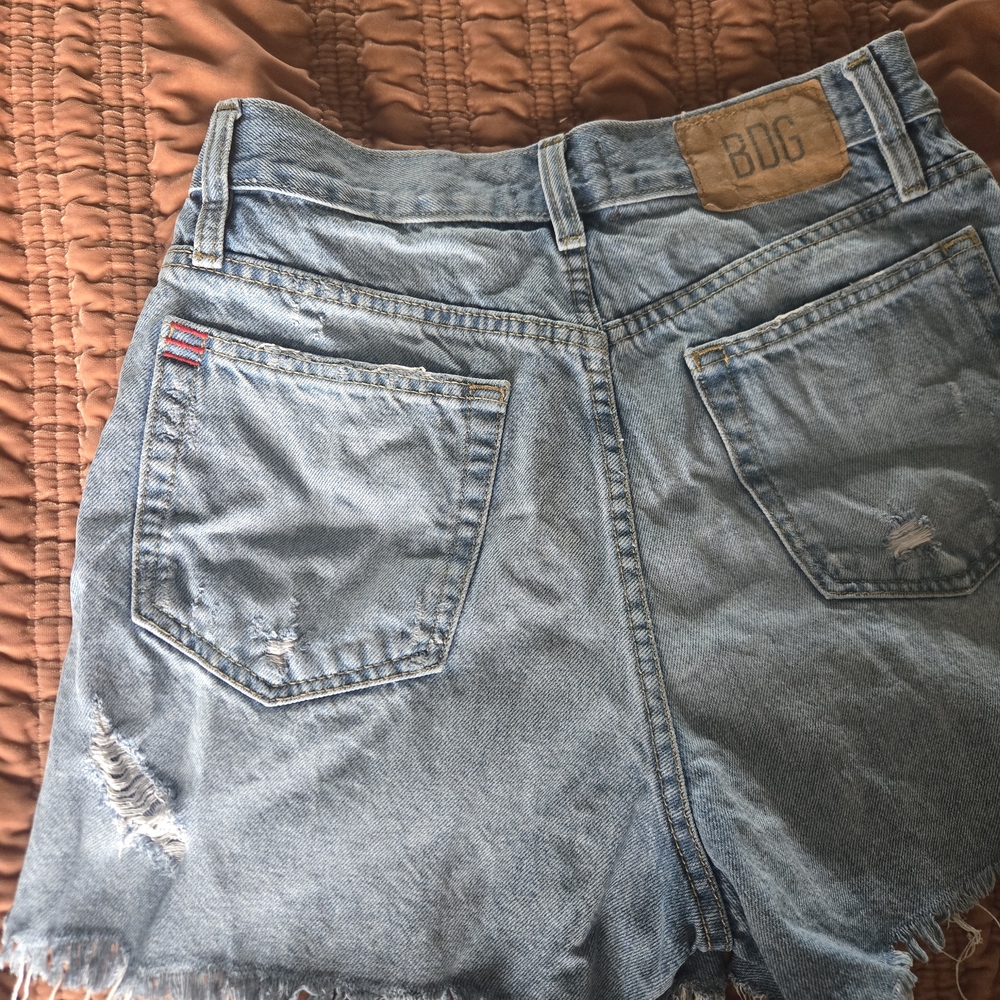 BDG Light Blue Distressed Jean Shorts